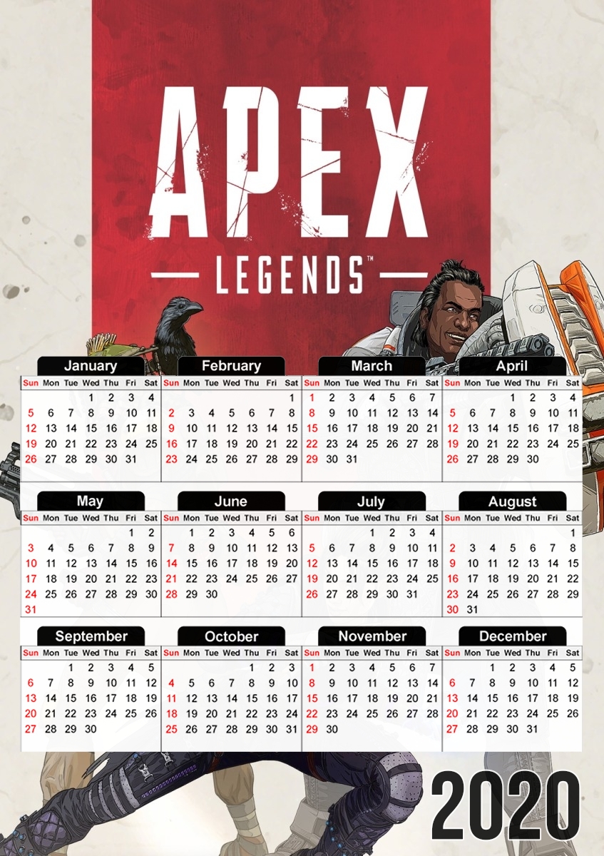  Apex Legends para A3 Photo Calendar 30x43cm