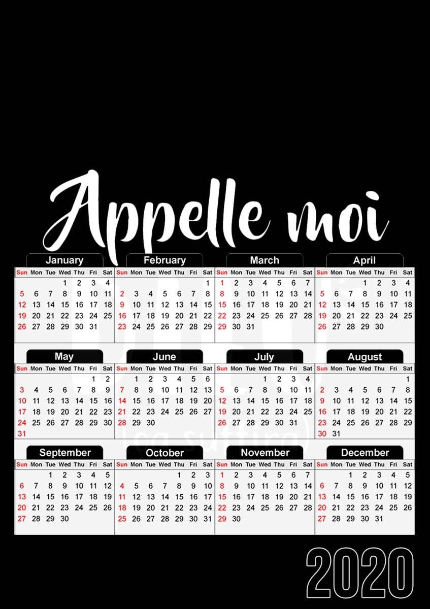  Appelle moi dieu para A3 Photo Calendar 30x43cm