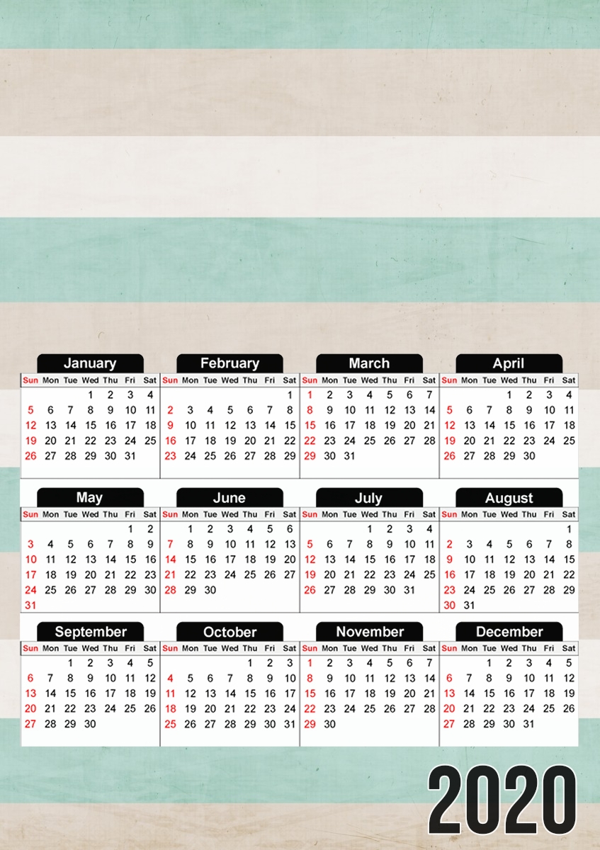  aqua and sand stripes para A3 Photo Calendar 30x43cm