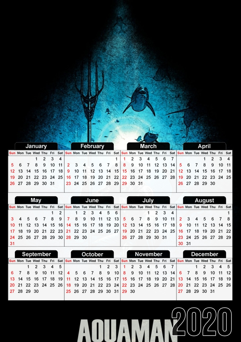  Aquaman para A3 Photo Calendar 30x43cm