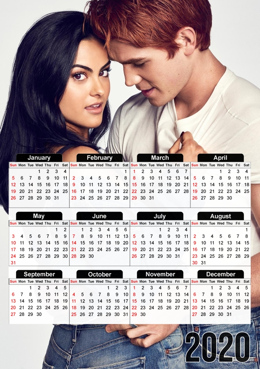  Archie x Veronica Riverdale para A3 Photo Calendar 30x43cm