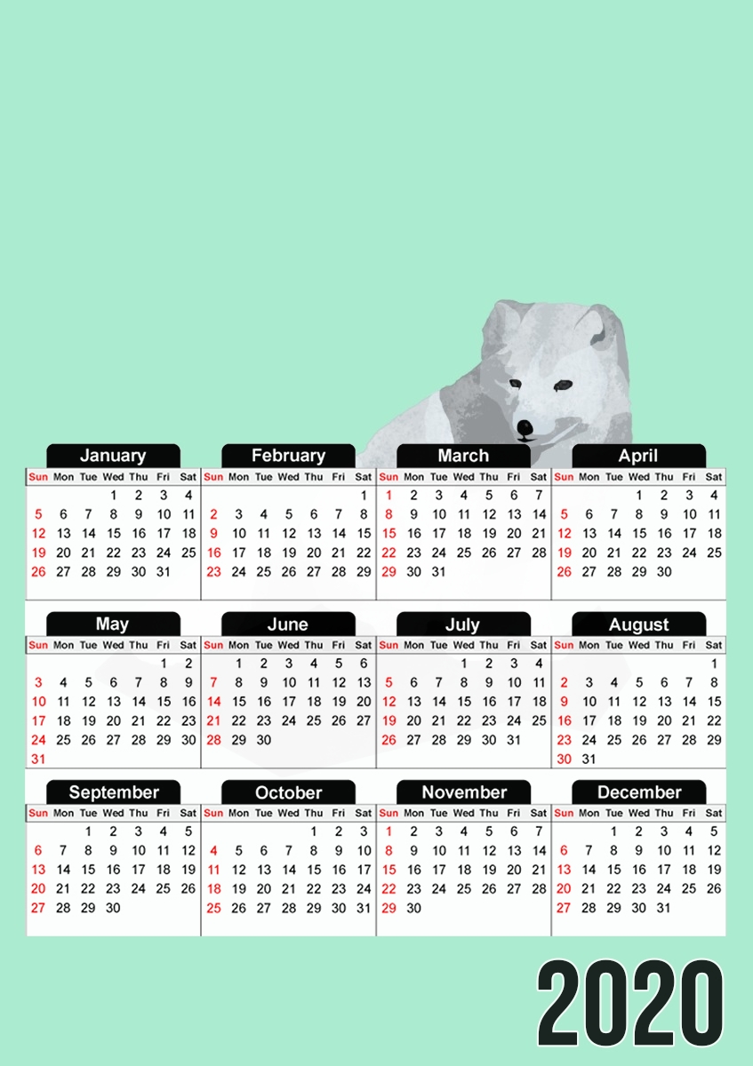  Arctic Fox para A3 Photo Calendar 30x43cm