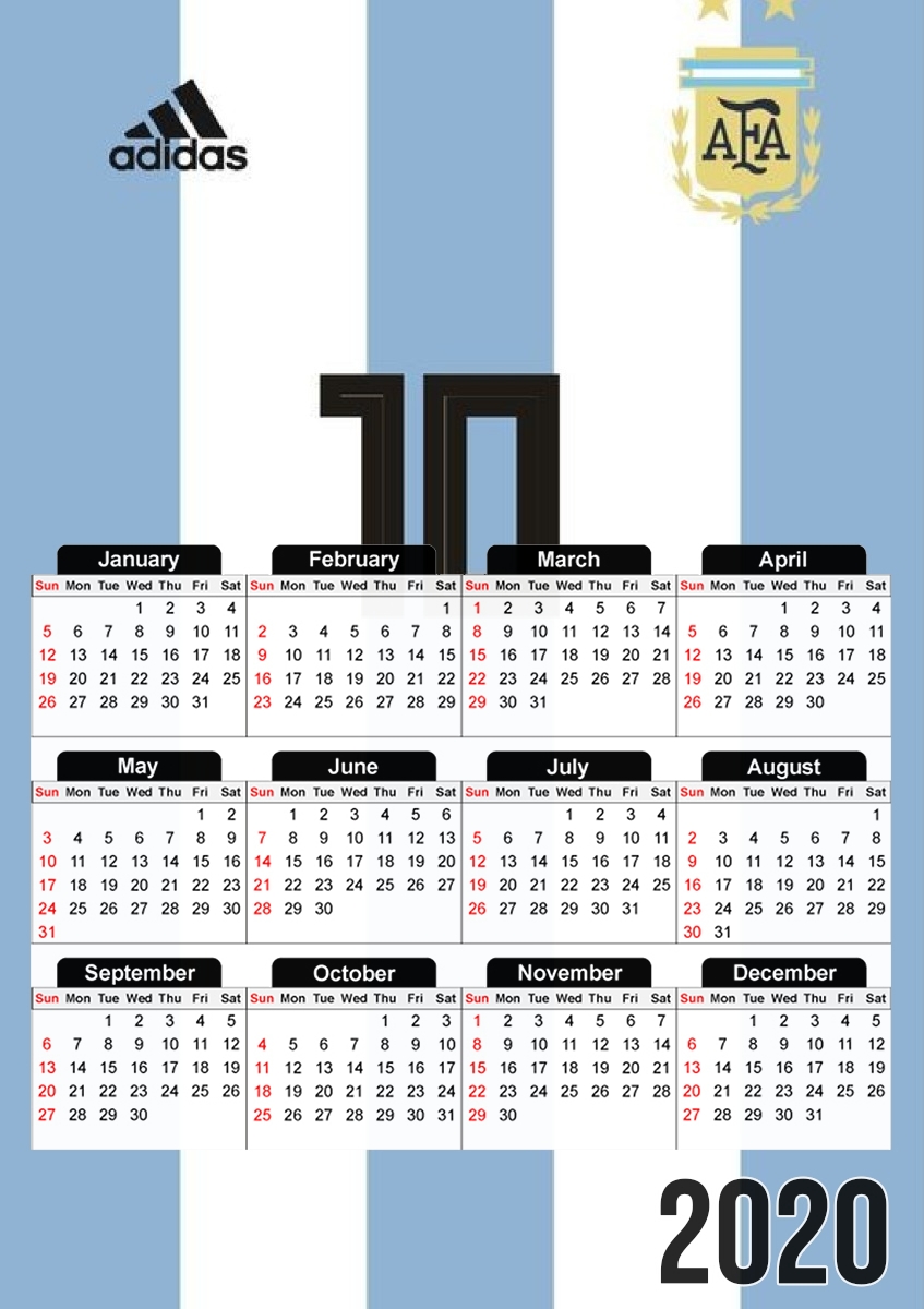  Argentina World Cup Russia 2018 para A3 Photo Calendar 30x43cm