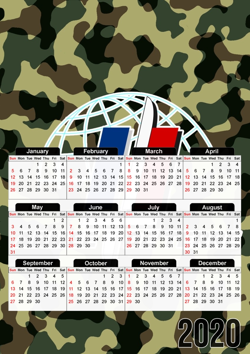  Armee de terre - French Army para A3 Photo Calendar 30x43cm