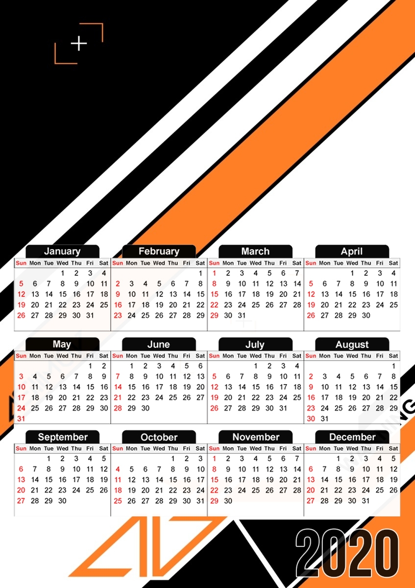  Asiimov Counter Strike Weapon para A3 Photo Calendar 30x43cm