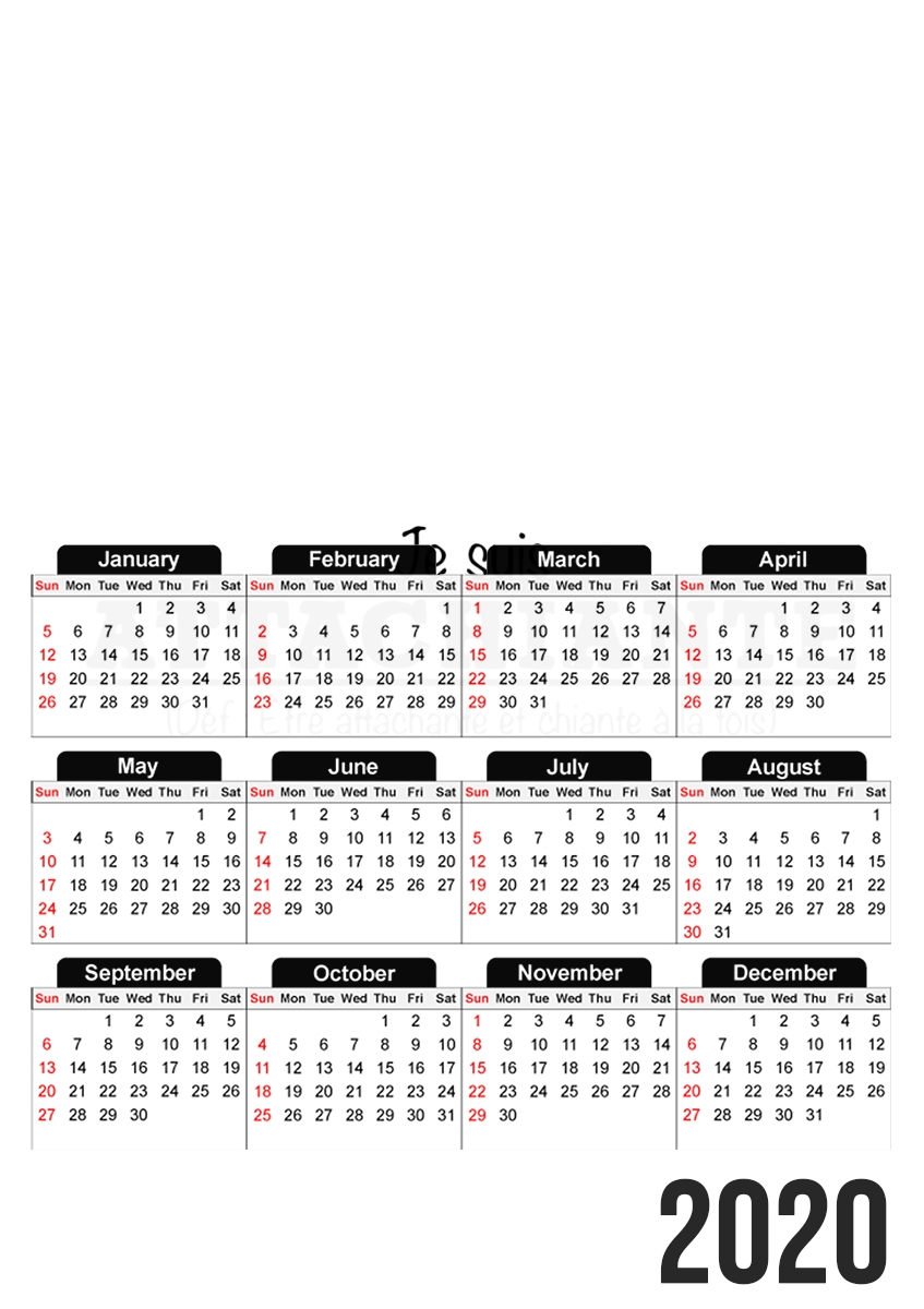  Attachiante Definition para A3 Photo Calendar 30x43cm