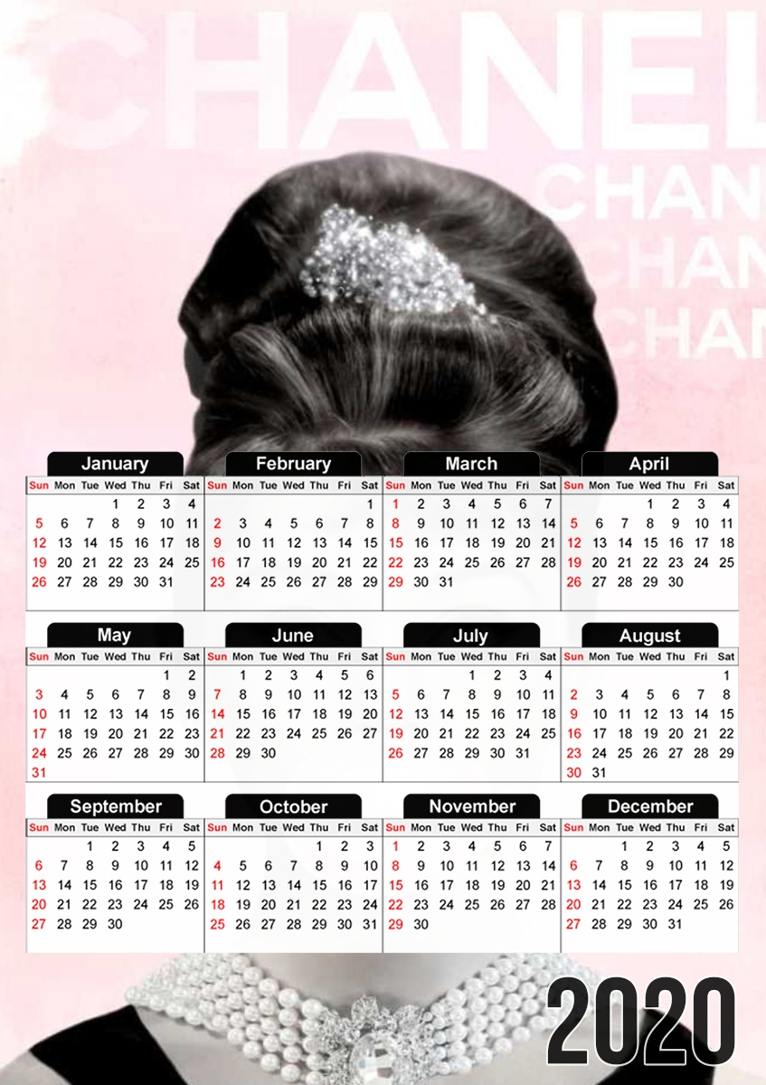  Audrey Hepburn bubblegum para A3 Photo Calendar 30x43cm