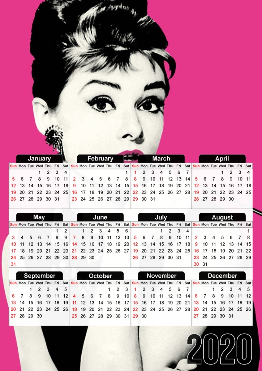  audrey hepburn para A3 Photo Calendar 30x43cm