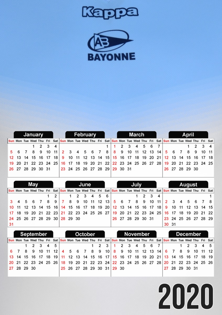  aviron bayonnais para A3 Photo Calendar 30x43cm