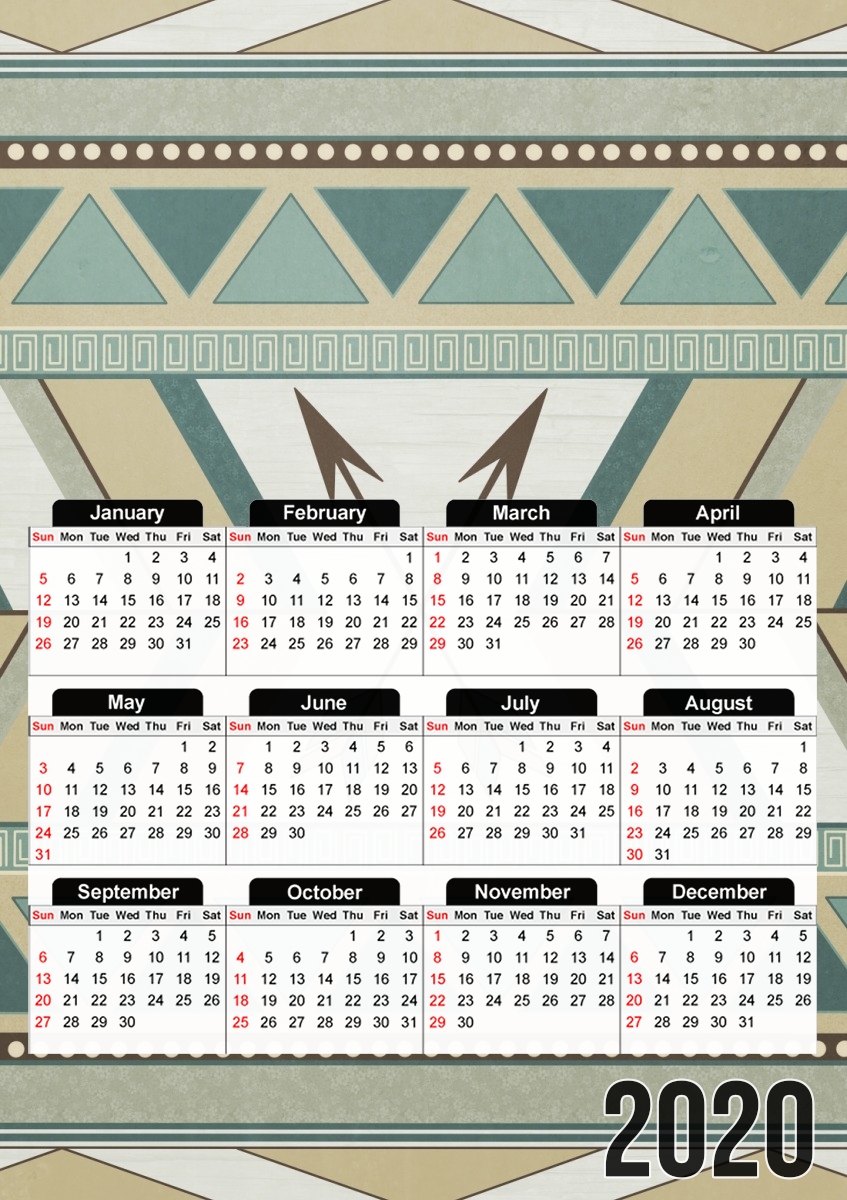  Aztec Pattern  para A3 Photo Calendar 30x43cm