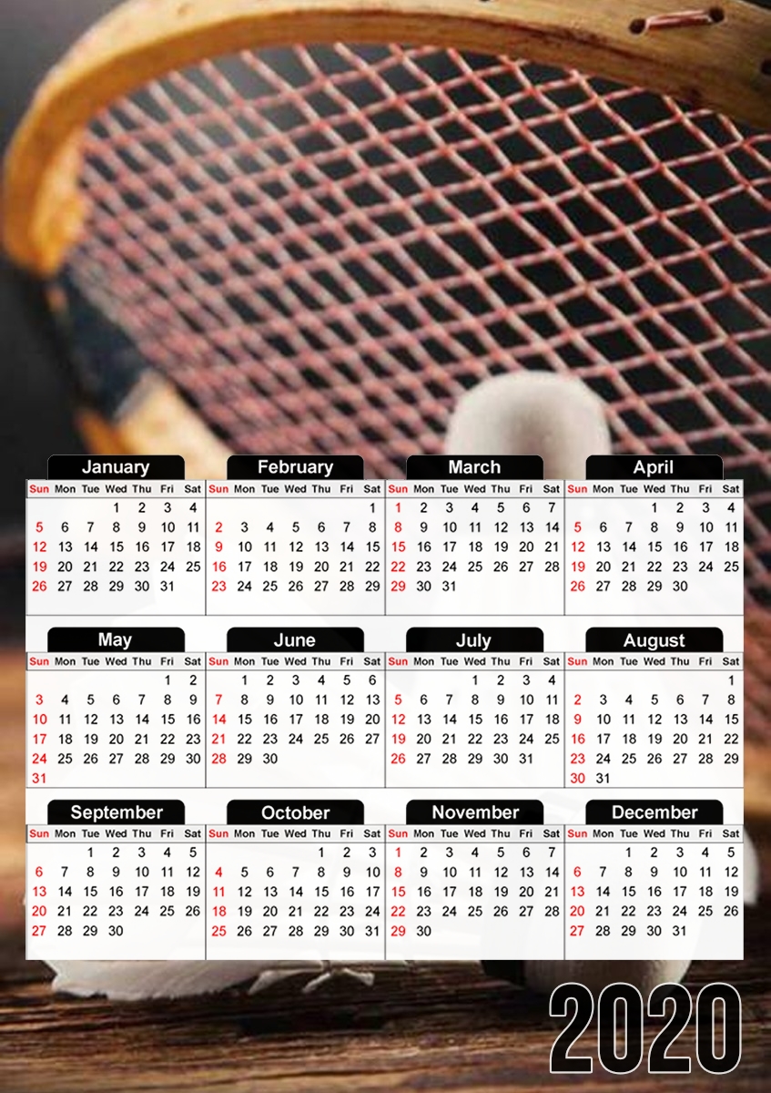  Badminton Champion para A3 Photo Calendar 30x43cm