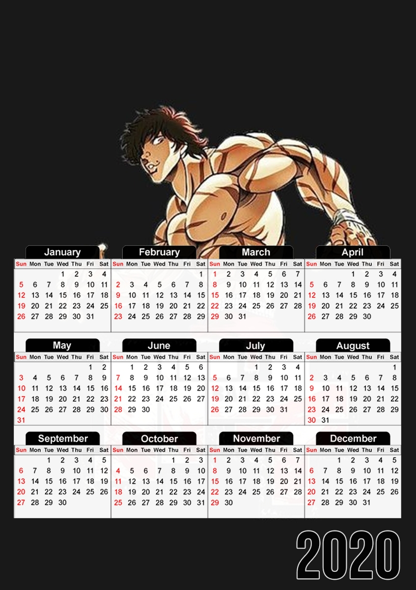  Baki the Grappler para A3 Photo Calendar 30x43cm