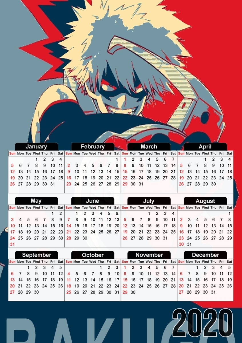  Bakugo Katsuki propaganda art para A3 Photo Calendar 30x43cm