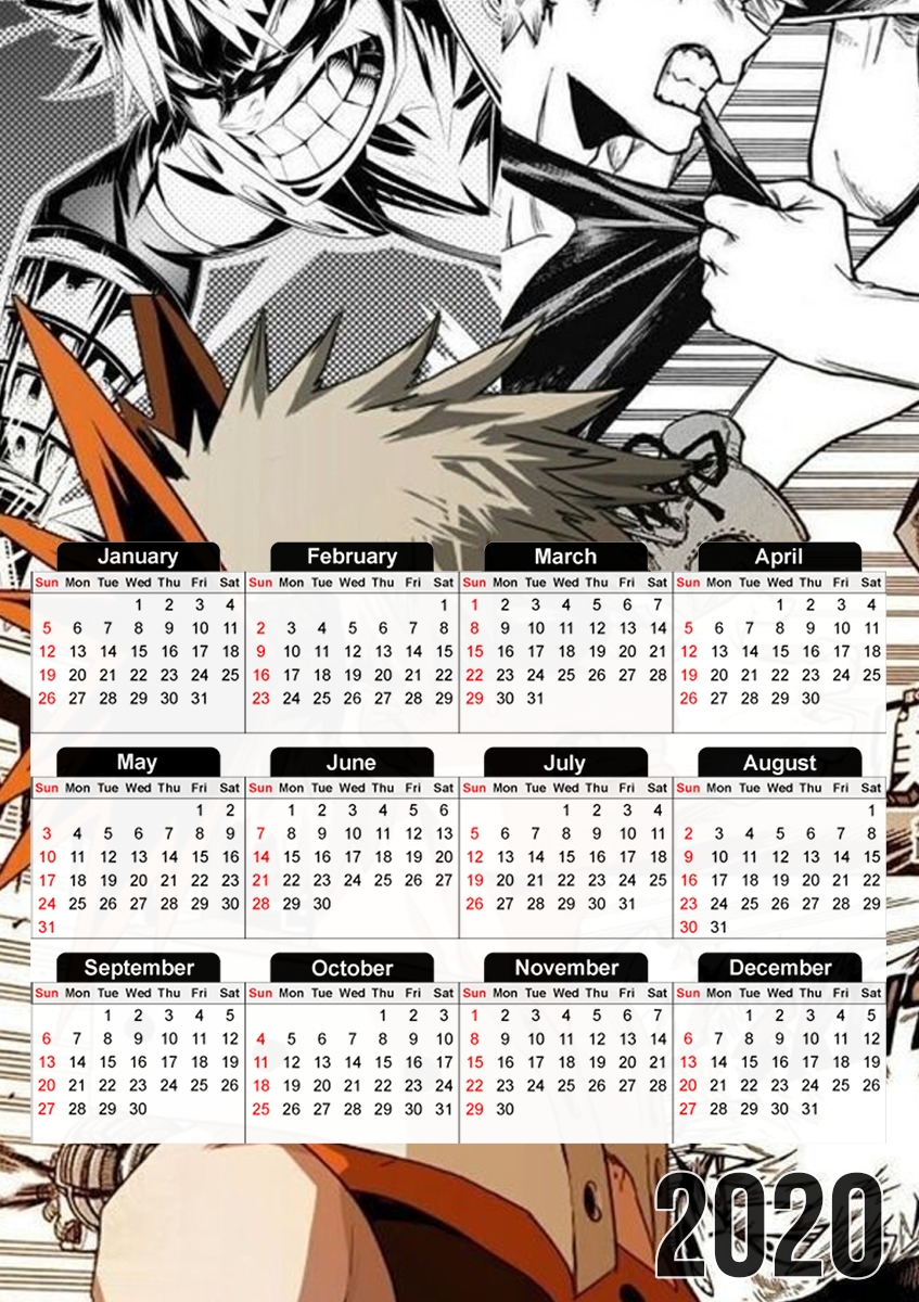  Bakugou My hero Academia para A3 Photo Calendar 30x43cm