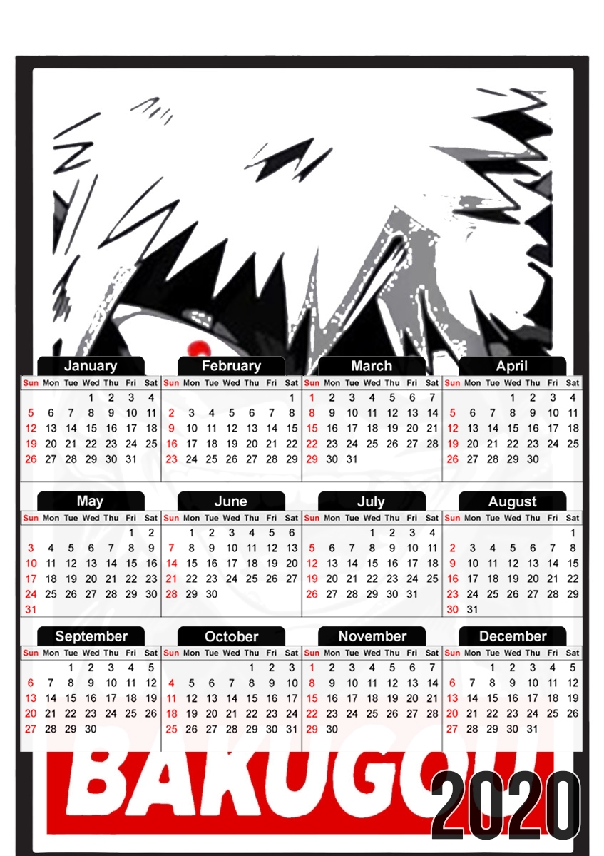  Bakugou Suprem Bad guy para A3 Photo Calendar 30x43cm