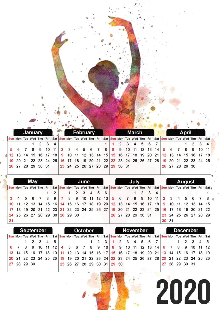  Ballerina Ballet Dancer para A3 Photo Calendar 30x43cm