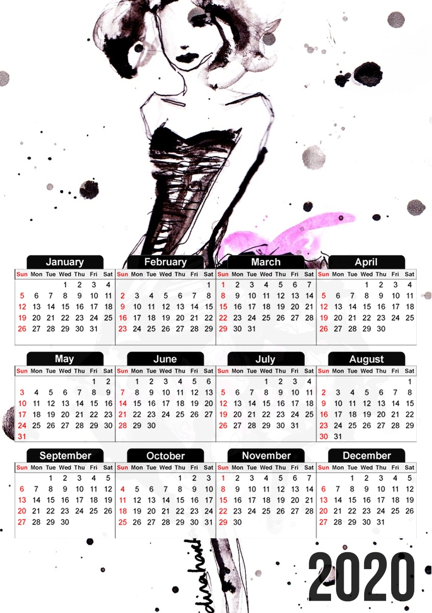  Ballerina Girl para A3 Photo Calendar 30x43cm