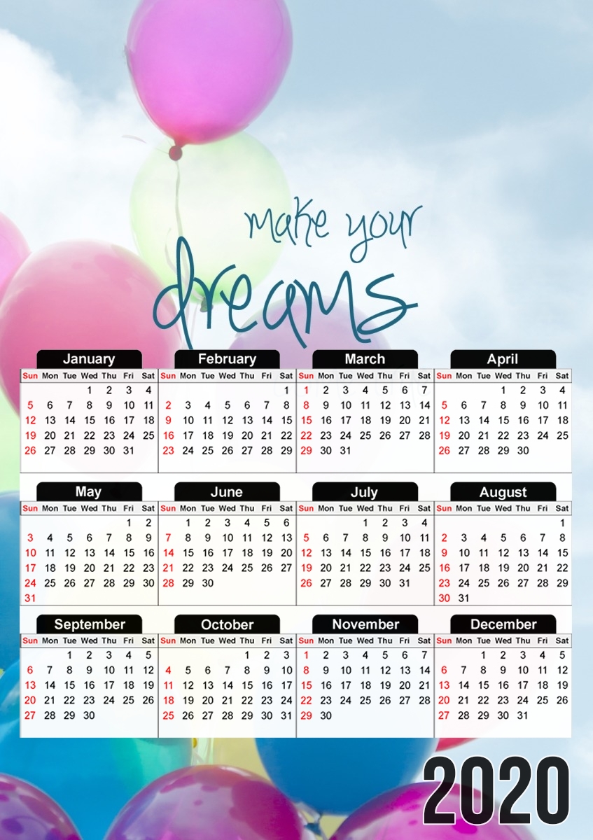  balloon dreams para A3 Photo Calendar 30x43cm