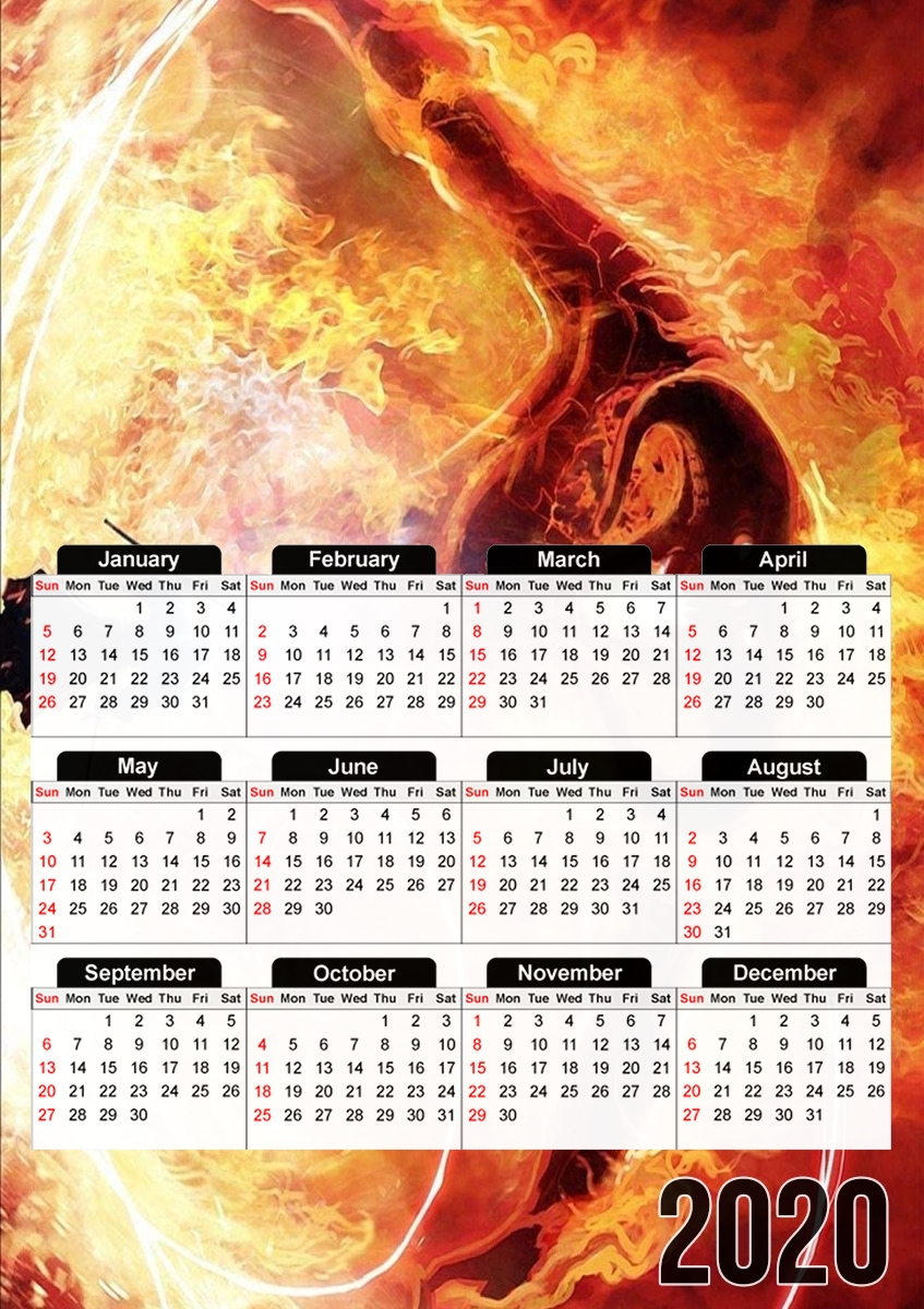  Balrog Fire Demon para A3 Photo Calendar 30x43cm