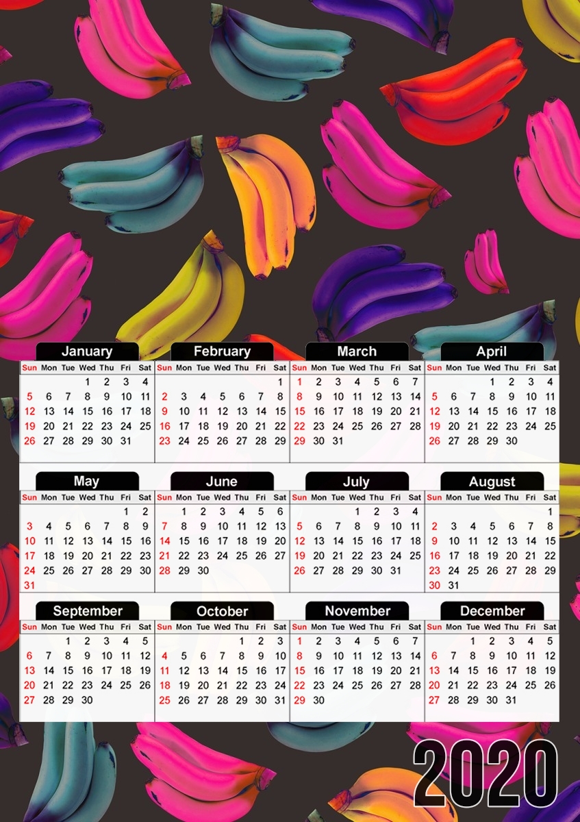  Bananas  Coloridas para A3 Photo Calendar 30x43cm