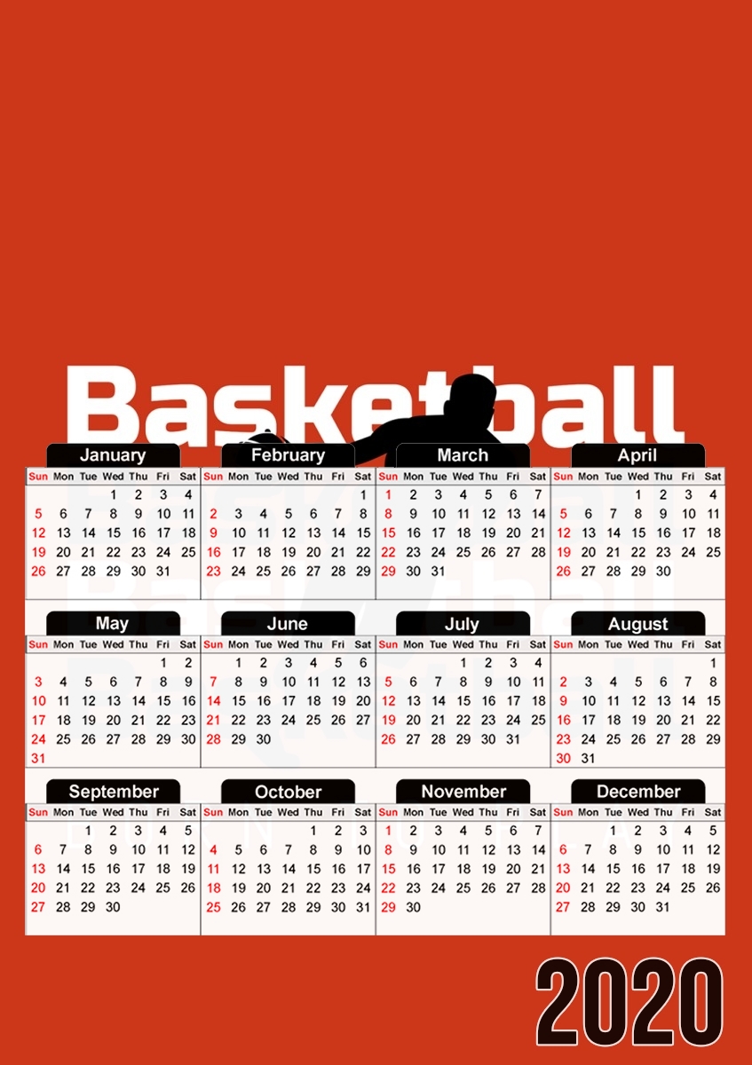  Basketball Born To Play para A3 Photo Calendar 30x43cm