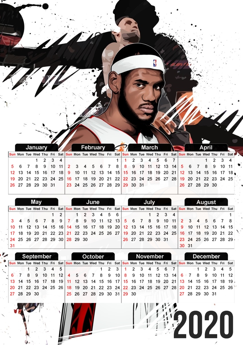  Basketball Stars: Lebron James para A3 Photo Calendar 30x43cm