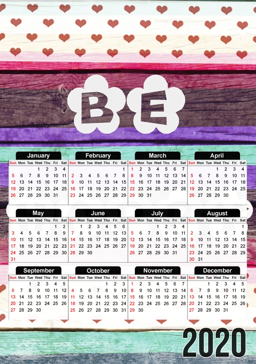  Be Happy Hippie para A3 Photo Calendar 30x43cm