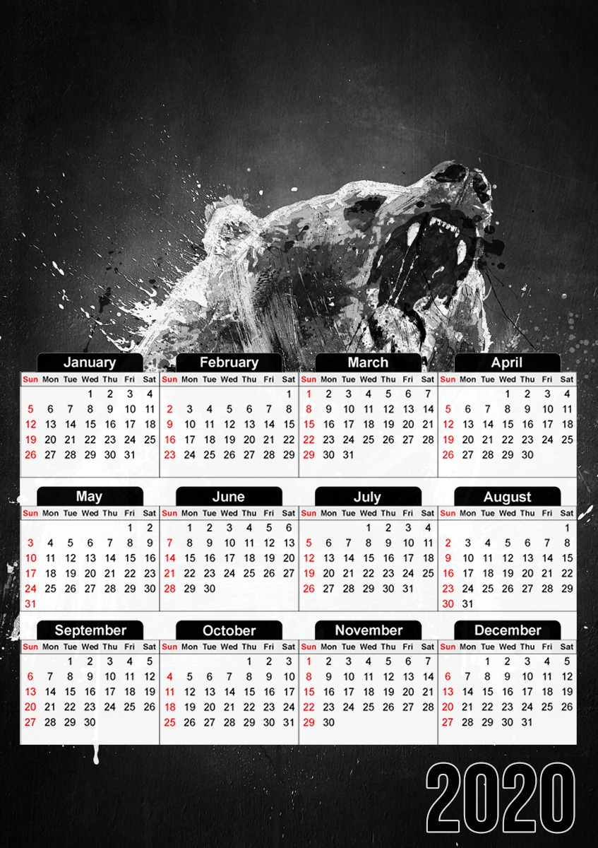  Bear para A3 Photo Calendar 30x43cm