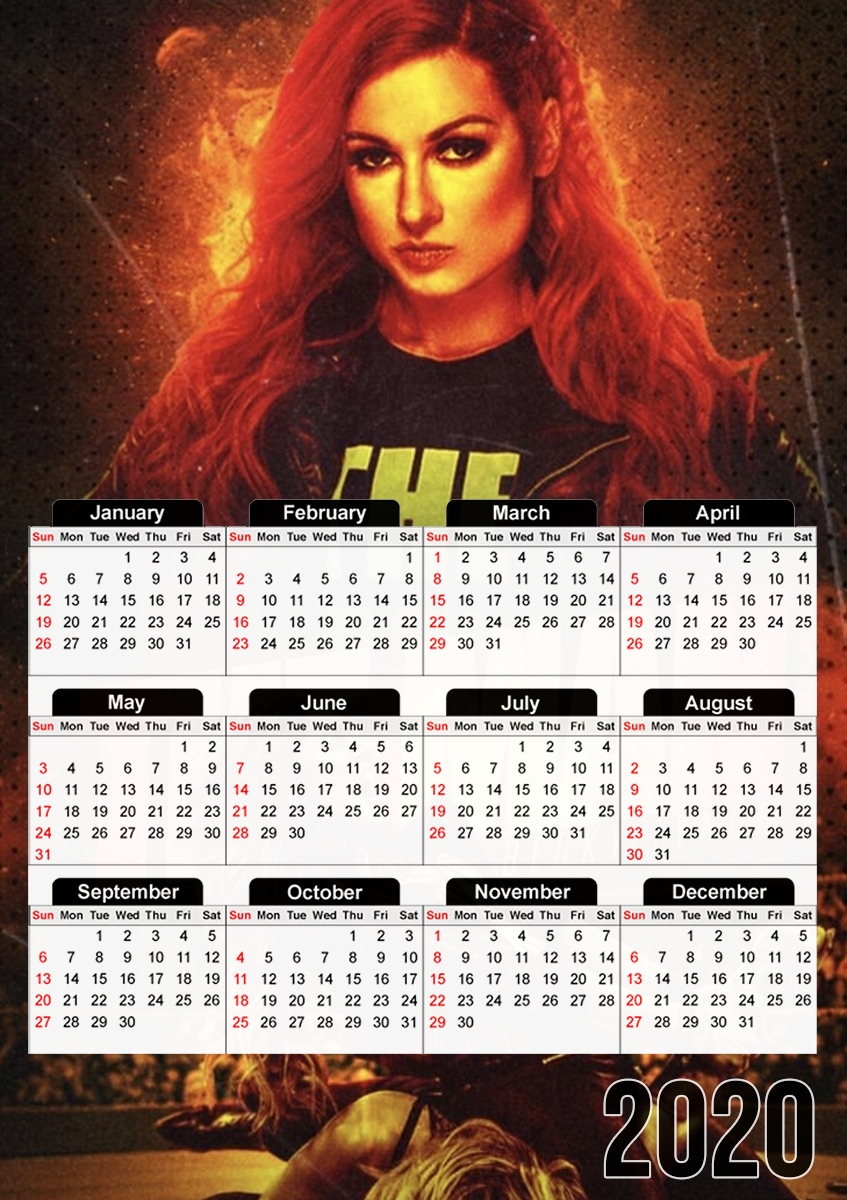  Becky lynch the man Catch para A3 Photo Calendar 30x43cm