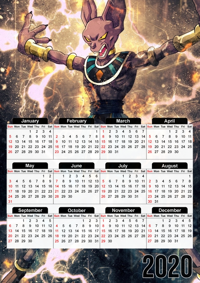  Beerus para A3 Photo Calendar 30x43cm