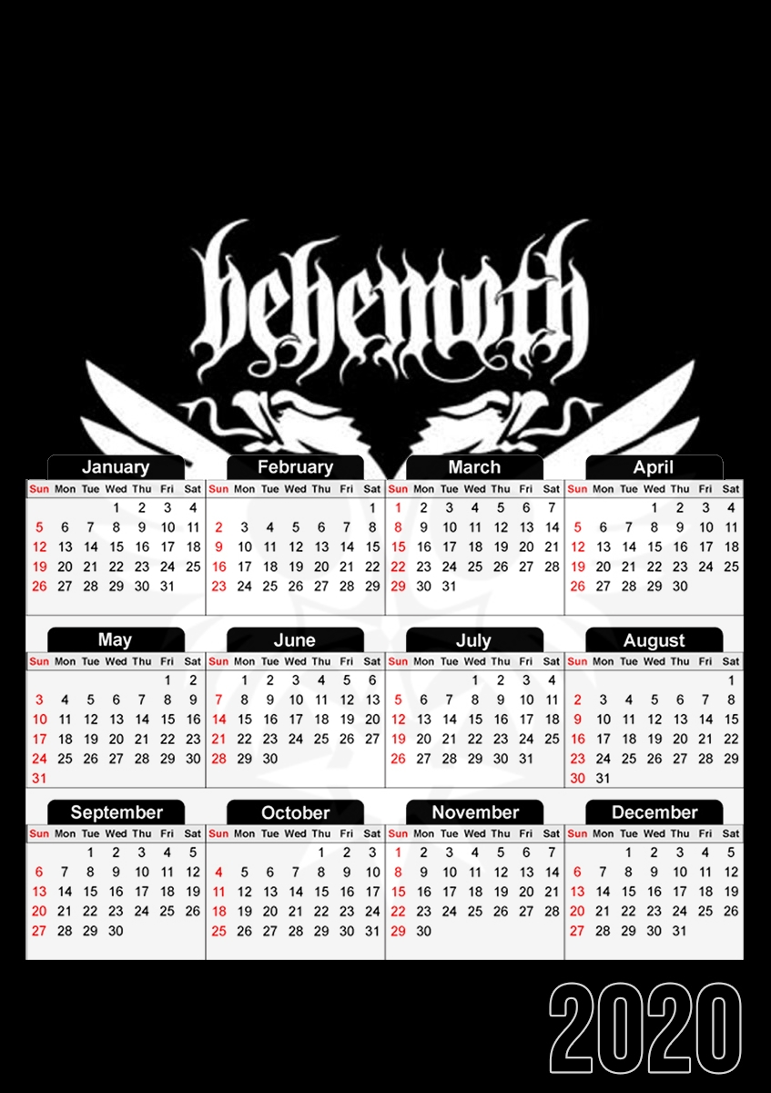  Behemoth para A3 Photo Calendar 30x43cm