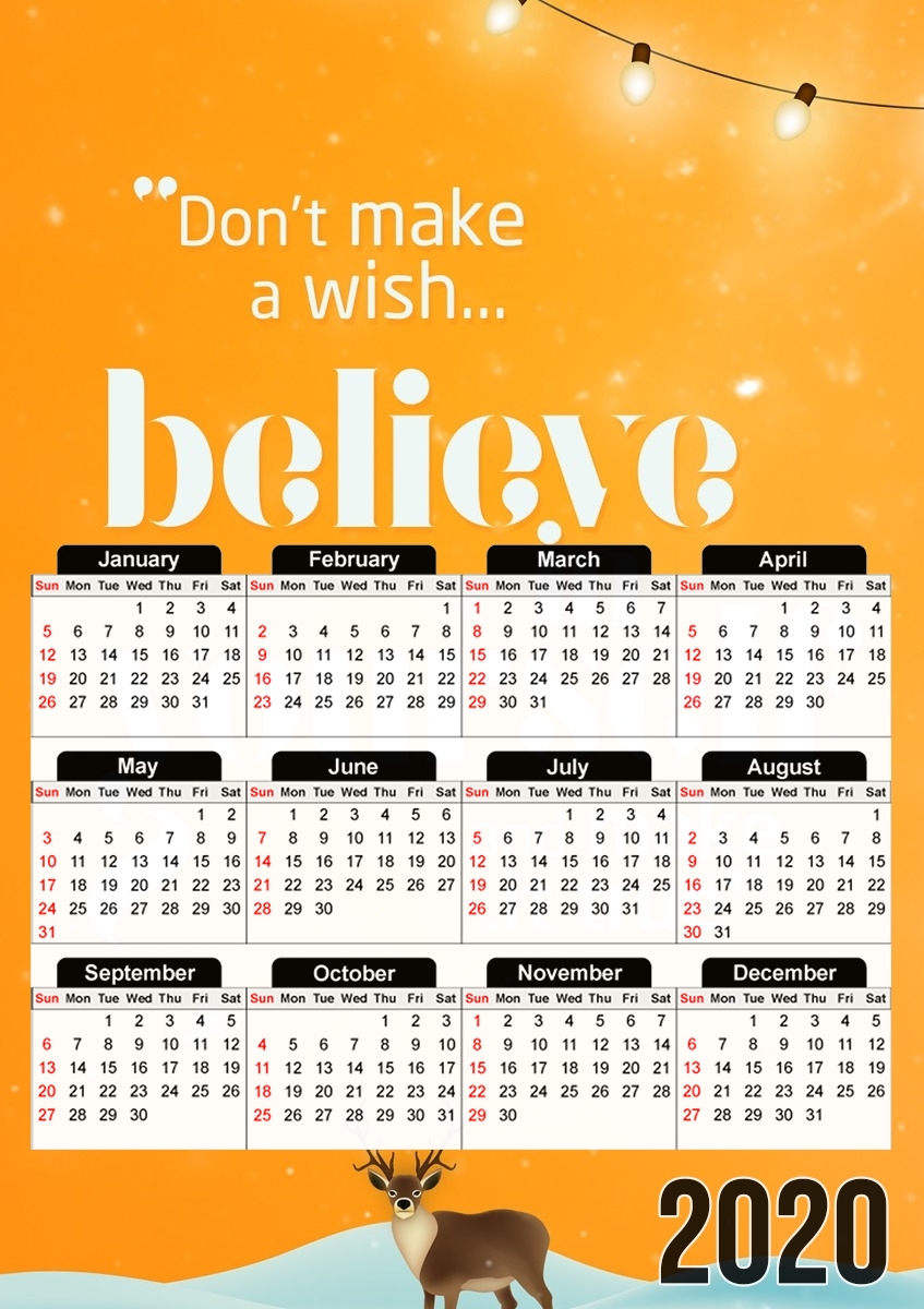  Believe in yourself para A3 Photo Calendar 30x43cm