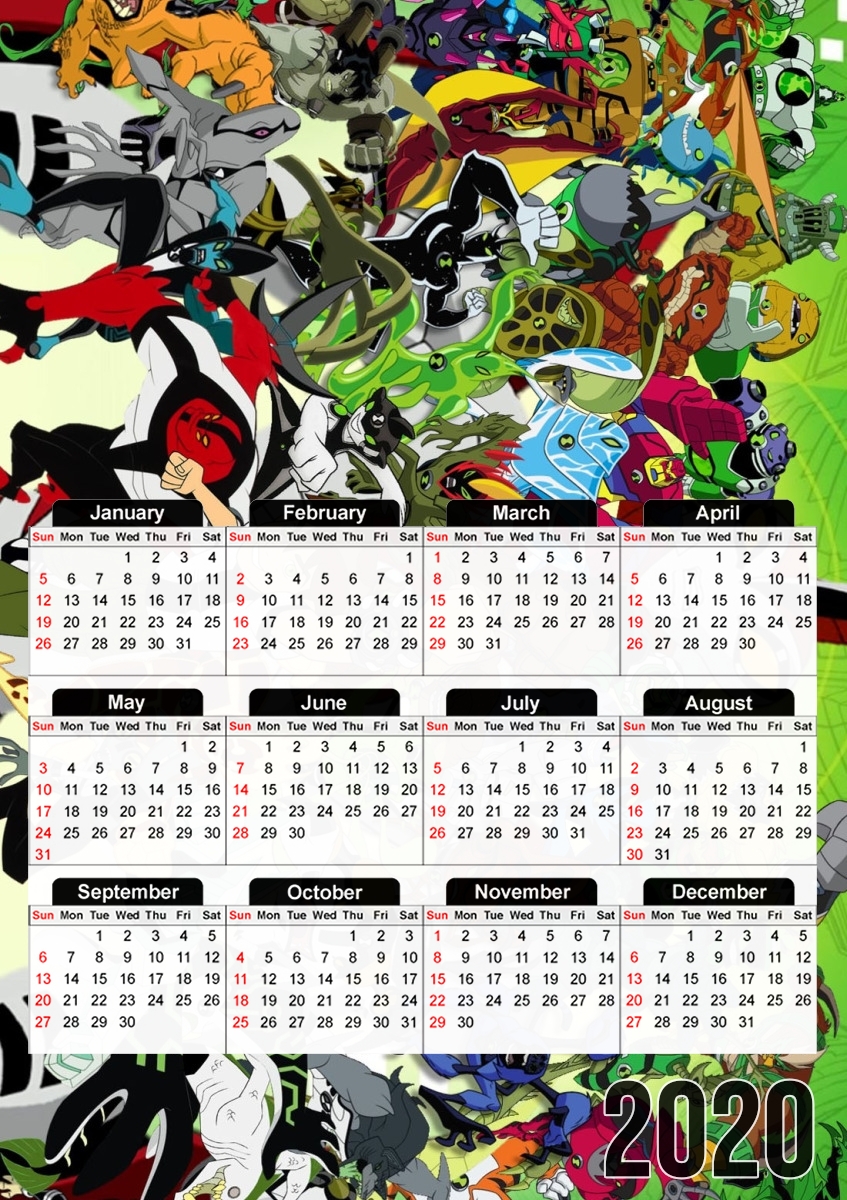  Ben 10 alien force para A3 Photo Calendar 30x43cm