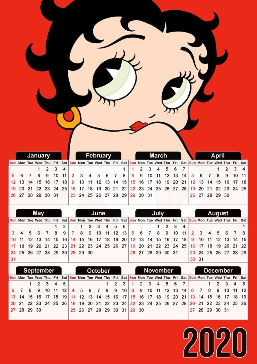  Betty boop para A3 Photo Calendar 30x43cm