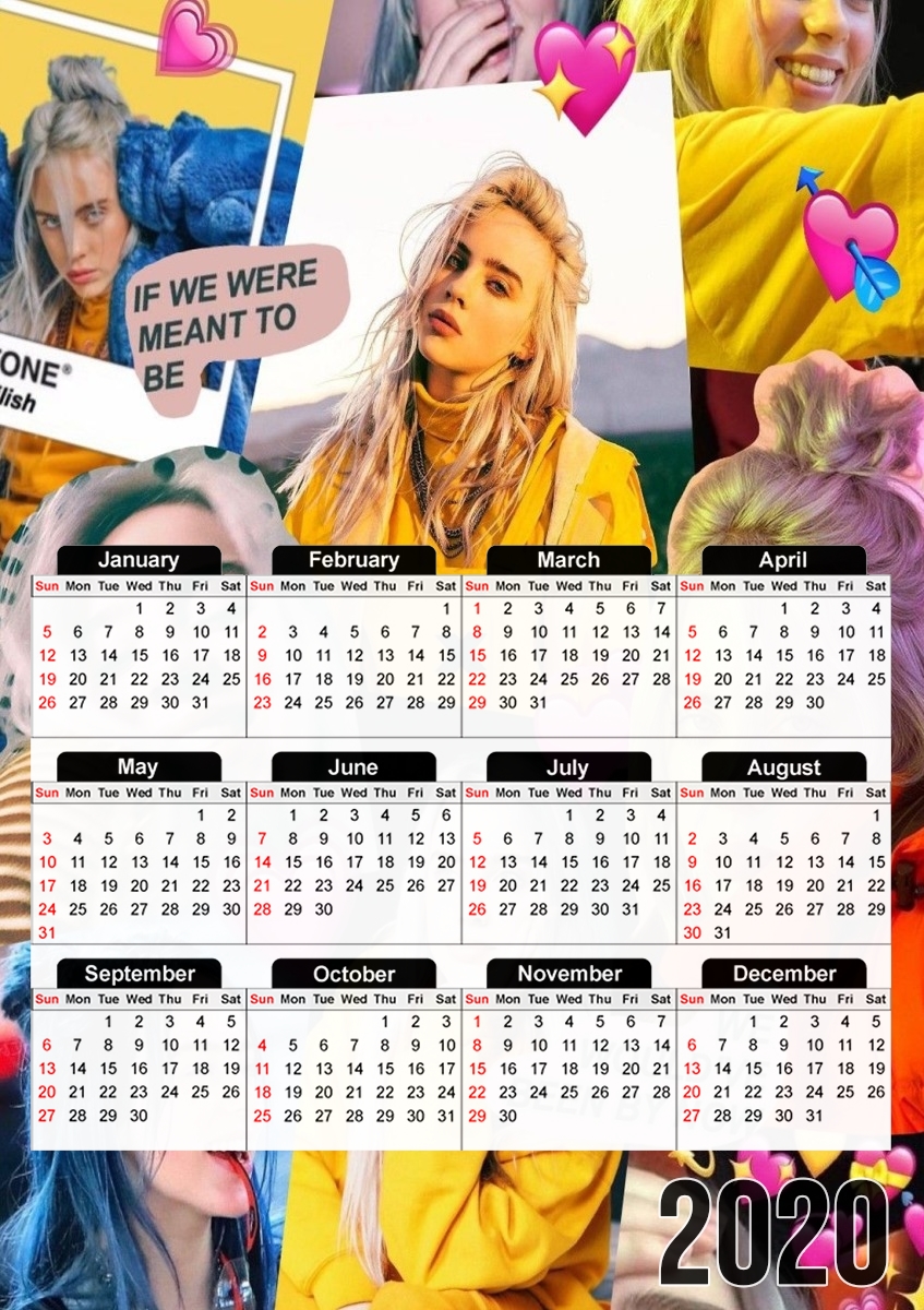  billie eilish collage para A3 Photo Calendar 30x43cm