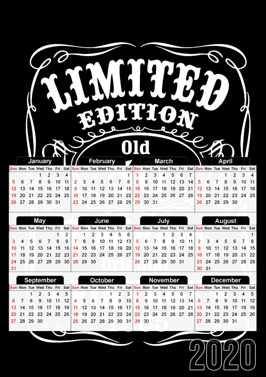  Birthday Custom Jack Daniels para A3 Photo Calendar 30x43cm