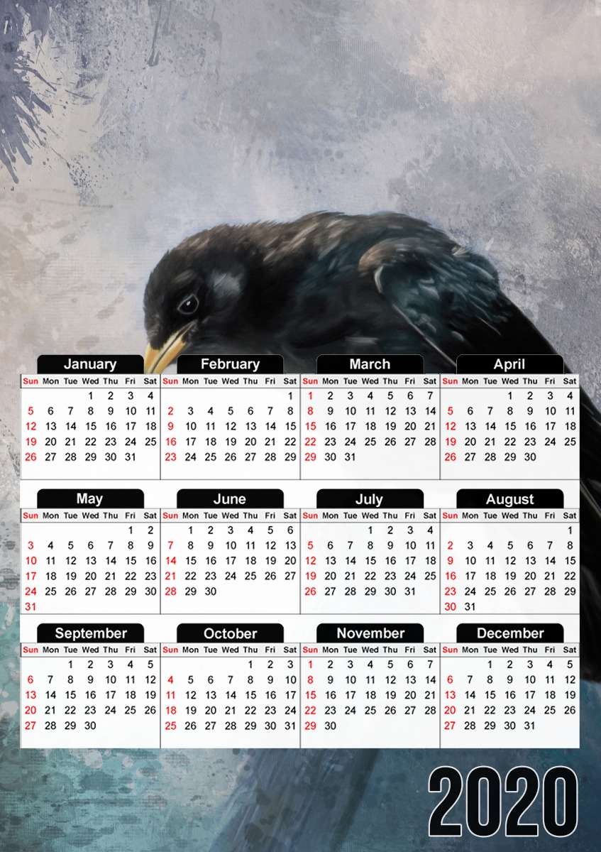  Black Crow para A3 Photo Calendar 30x43cm