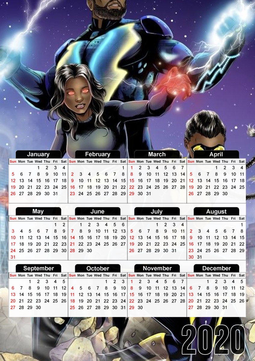  black lightning para A3 Photo Calendar 30x43cm