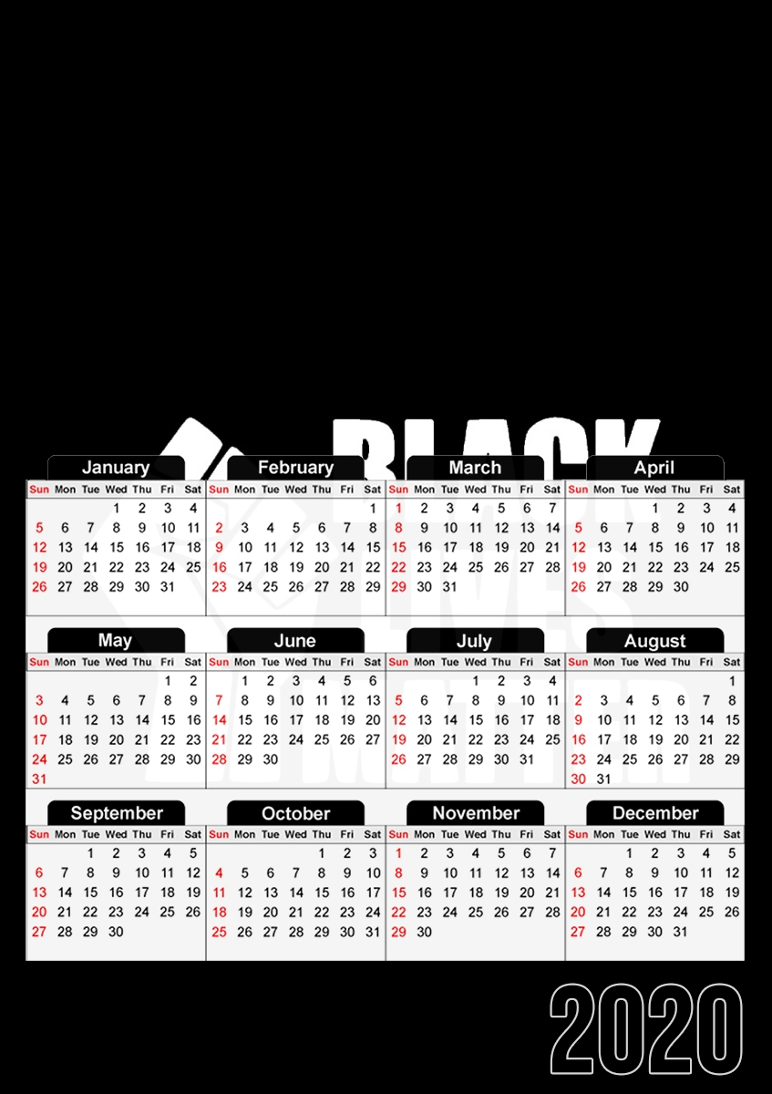  Black Lives Matter para A3 Photo Calendar 30x43cm