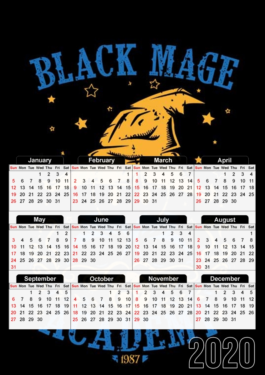  Black Mage Academy para A3 Photo Calendar 30x43cm