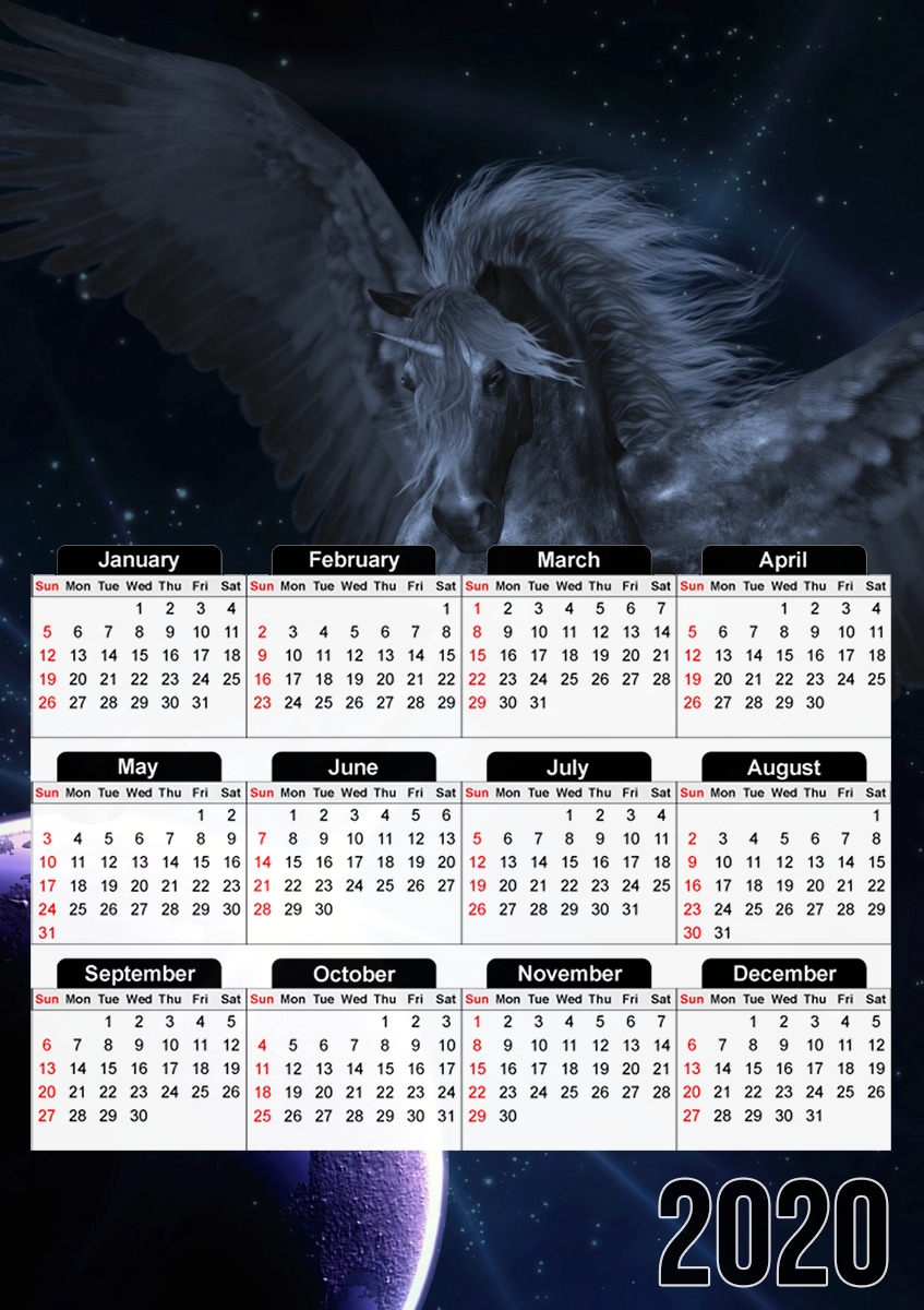  Black Pegasus para A3 Photo Calendar 30x43cm