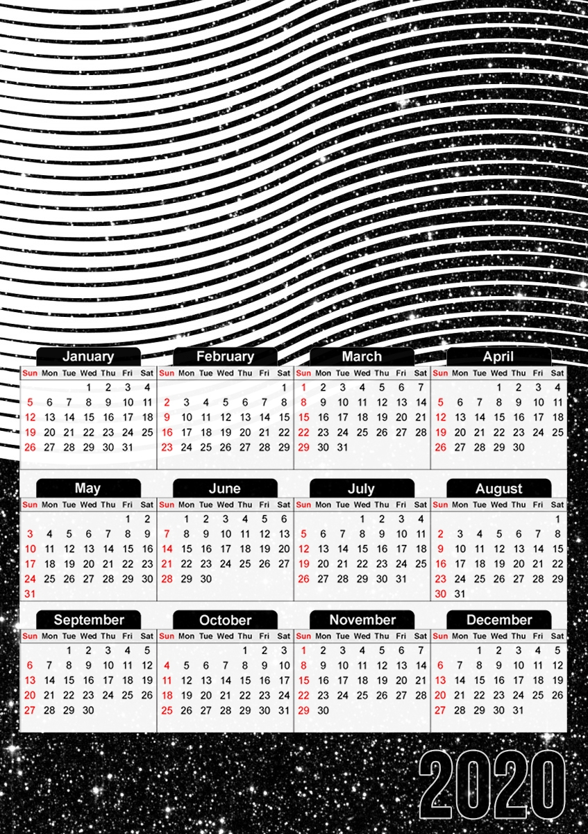  Black Space para A3 Photo Calendar 30x43cm