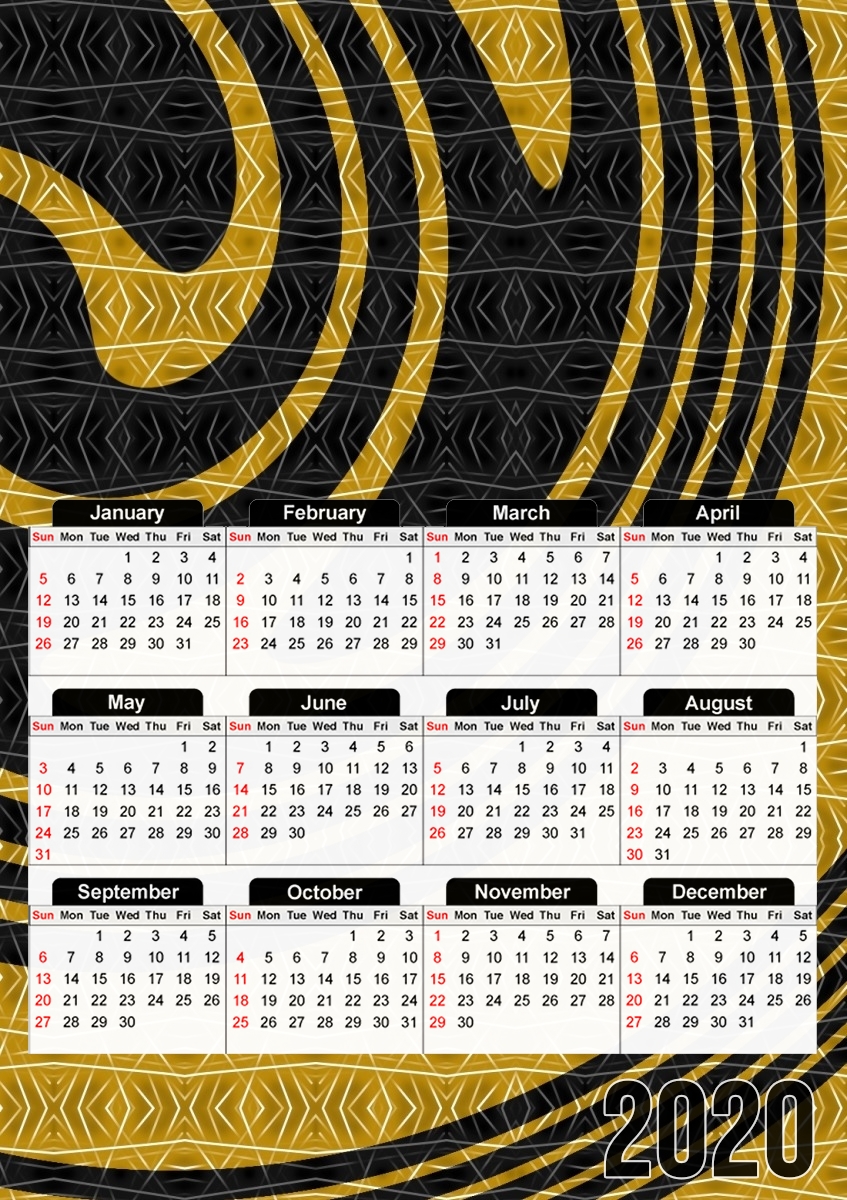  BLACK SPIRAL para A3 Photo Calendar 30x43cm