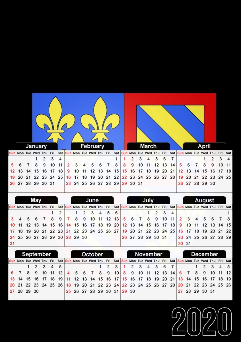  Blason bourgogne para A3 Photo Calendar 30x43cm