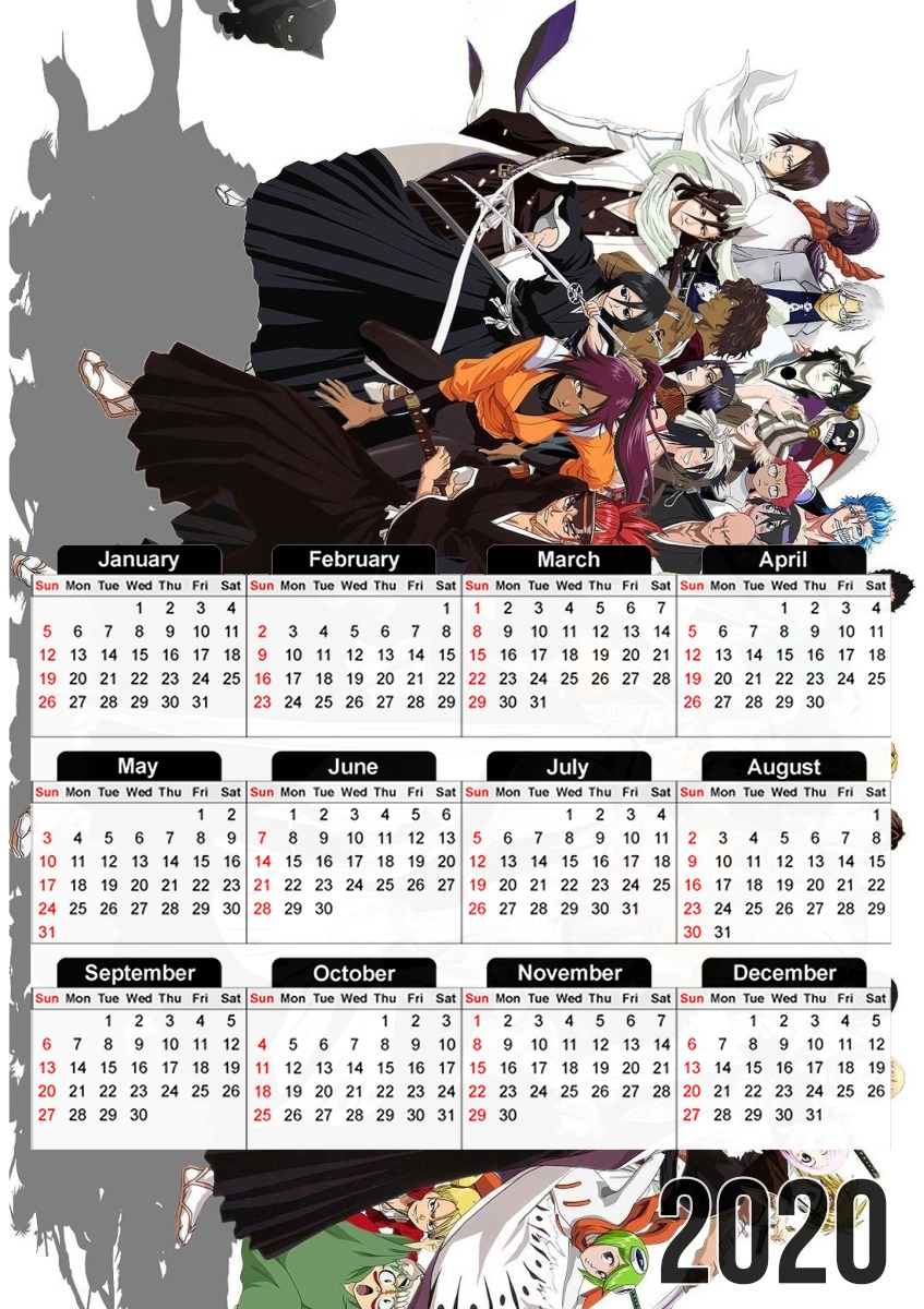  Bleach All characters para A3 Photo Calendar 30x43cm