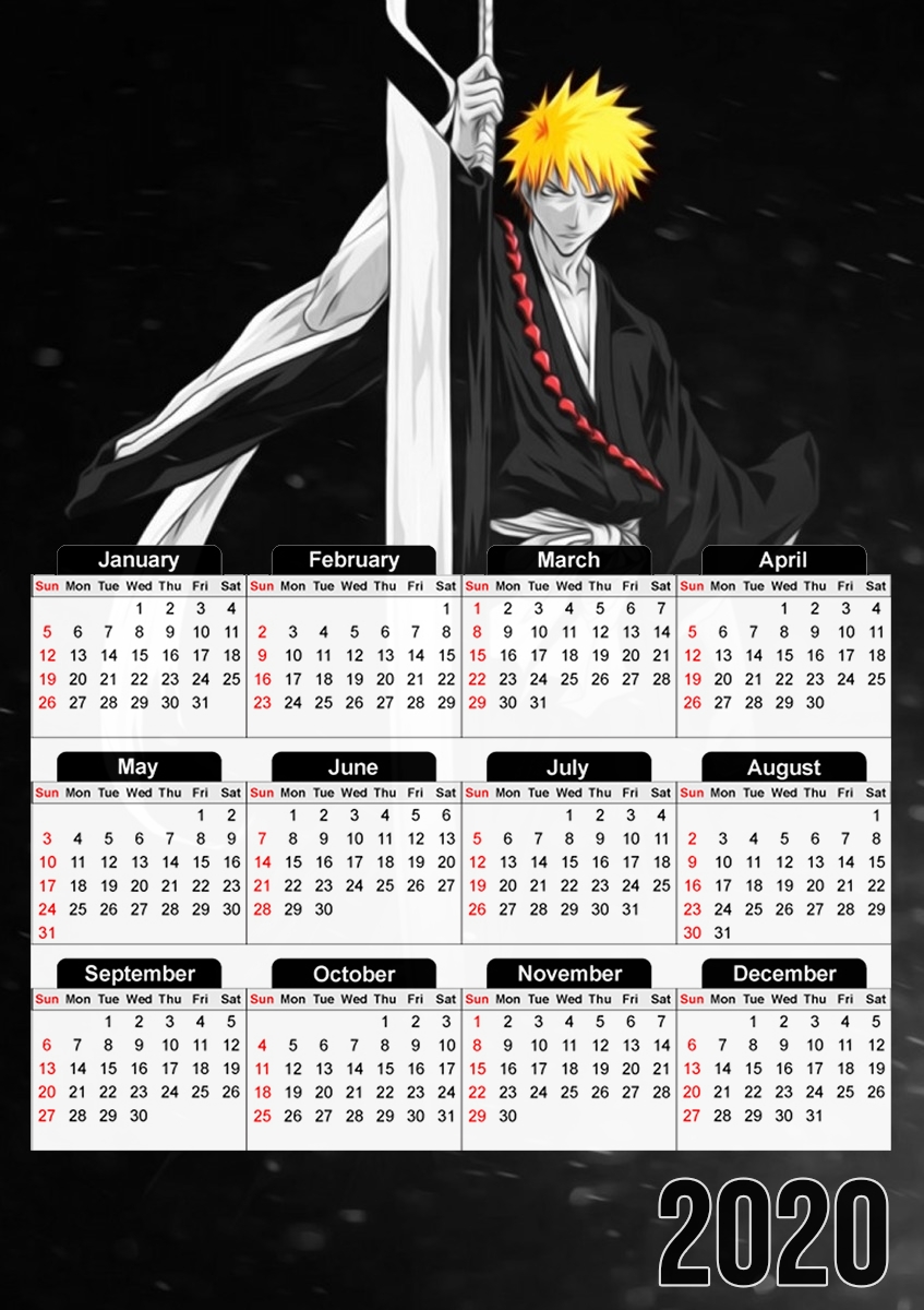  Bleach Ichigo para A3 Photo Calendar 30x43cm