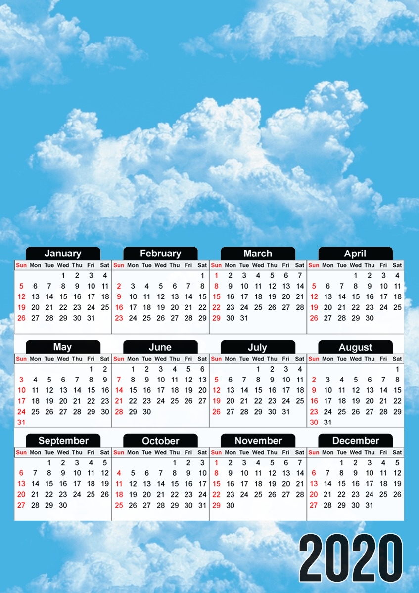  Blue Clouds para A3 Photo Calendar 30x43cm