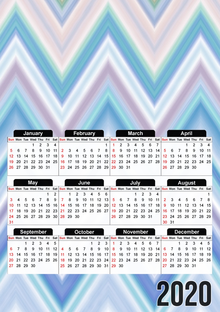  BLUE COLORFUL CHEVRON  para A3 Photo Calendar 30x43cm