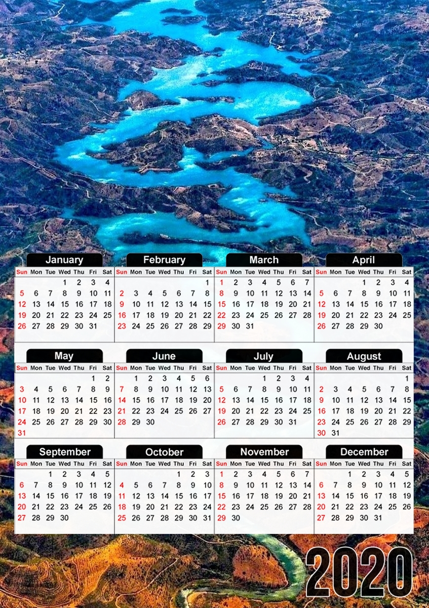  Blue dragon river portugal para A3 Photo Calendar 30x43cm