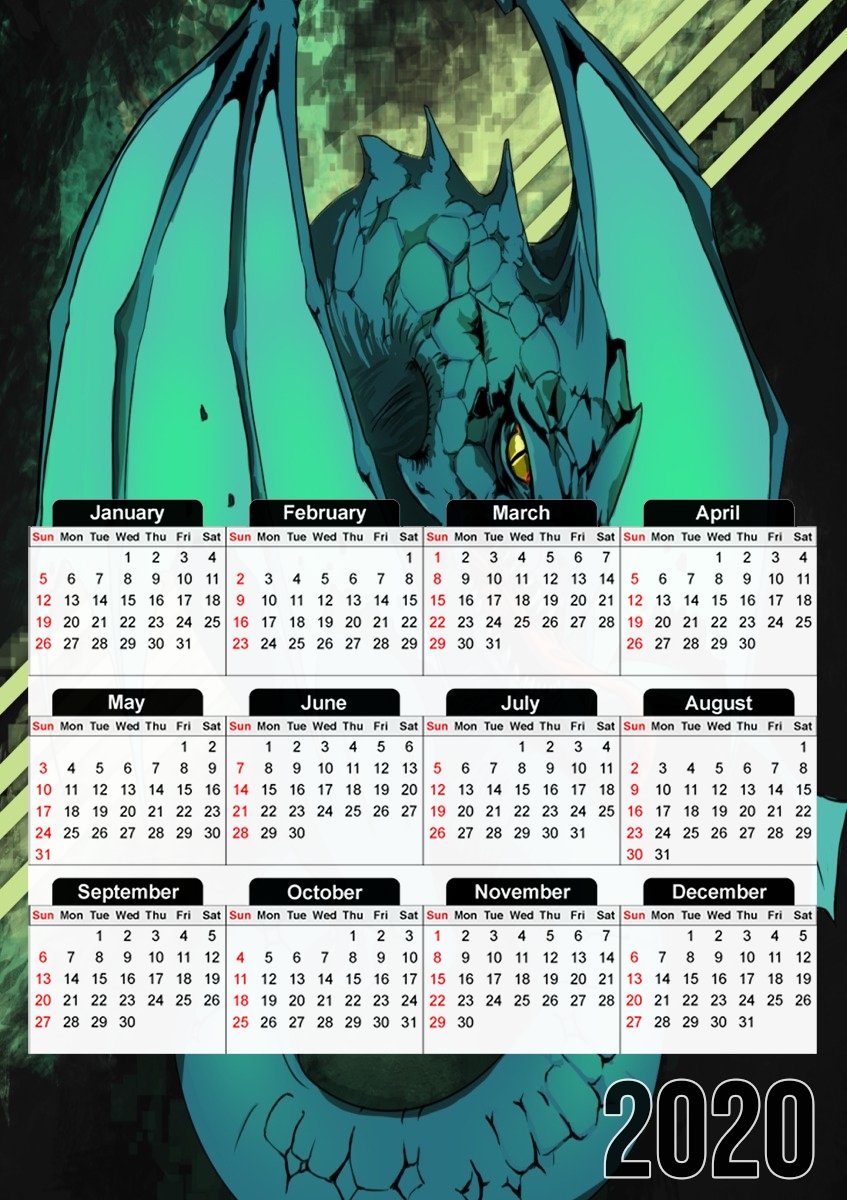  Blue dragon para A3 Photo Calendar 30x43cm